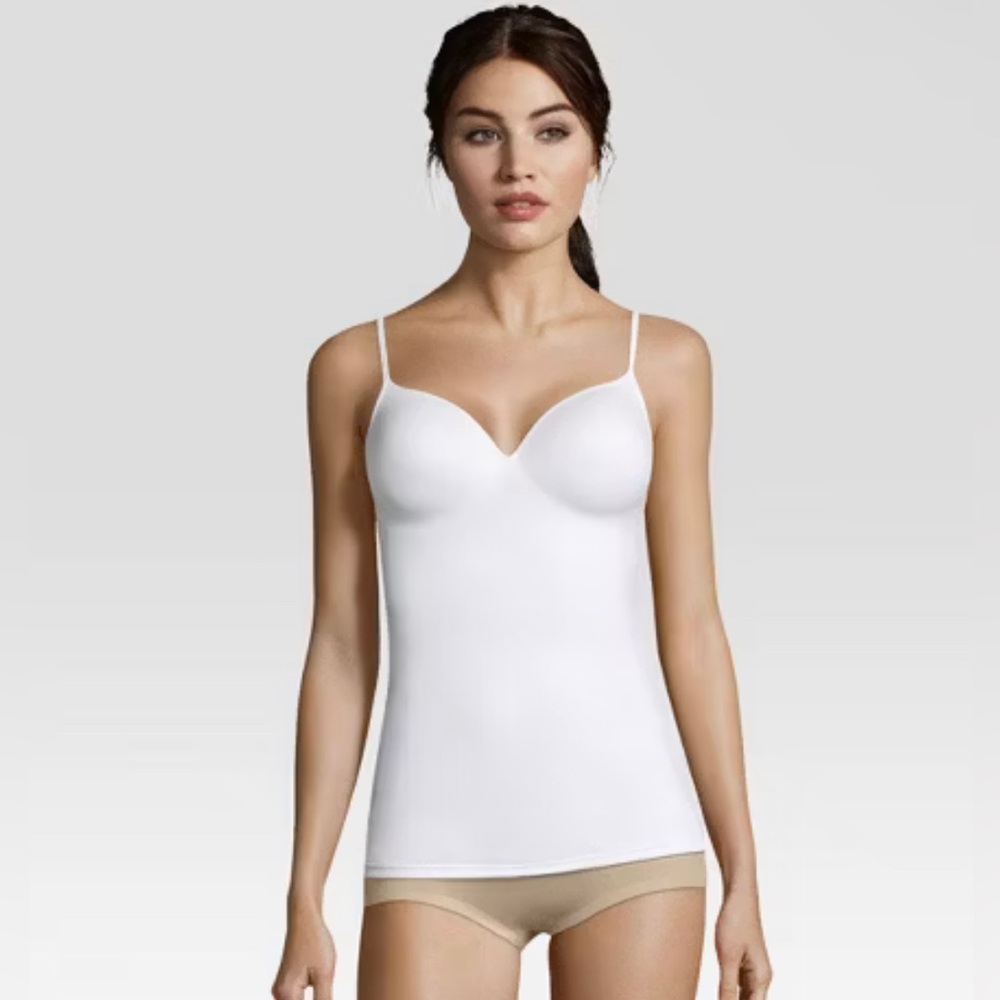Maidenform Shaper Cami Self Expressions Women Wireless Cami with Foam Cups Nude
